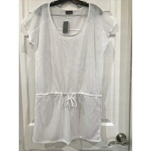 Jordan Taylor Mesh Swim Bathing Suit Cover Up Mini Dress Drawstring Waist L